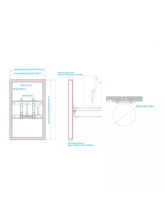 MULTIBRACKETS 7586 Säulengehäuse Multibrackets Enclosure 43  Column Medium - 43  Bildschirm VESA Max 400x400 MULTIBRACKETS MUL