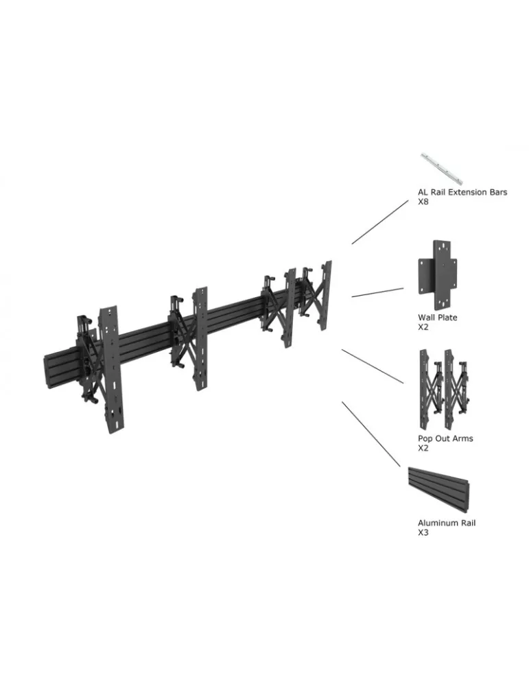 MULTIBRACKETS 4122 Videowall Push-Pull Wallmount Pro MBW2U REF  MULTIBRACKETS MUL4122 | MusicGoodDeal