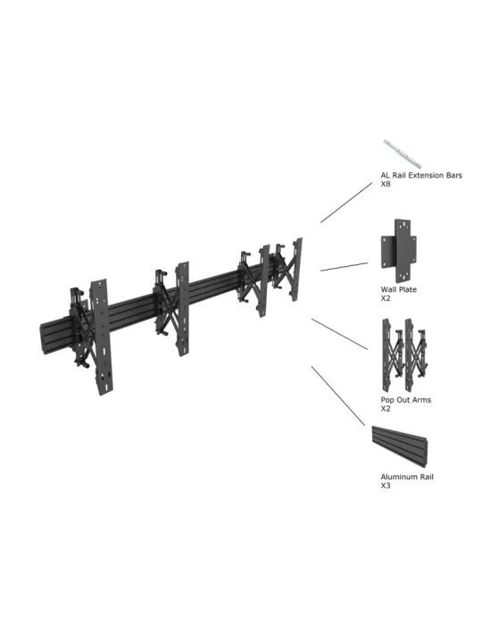 MULTIBRACKETS 4122 Videowall Push-Pull Wallmount Pro MBW2U REF  MULTIBRACKETS MUL4122 | MusicGoodDeal