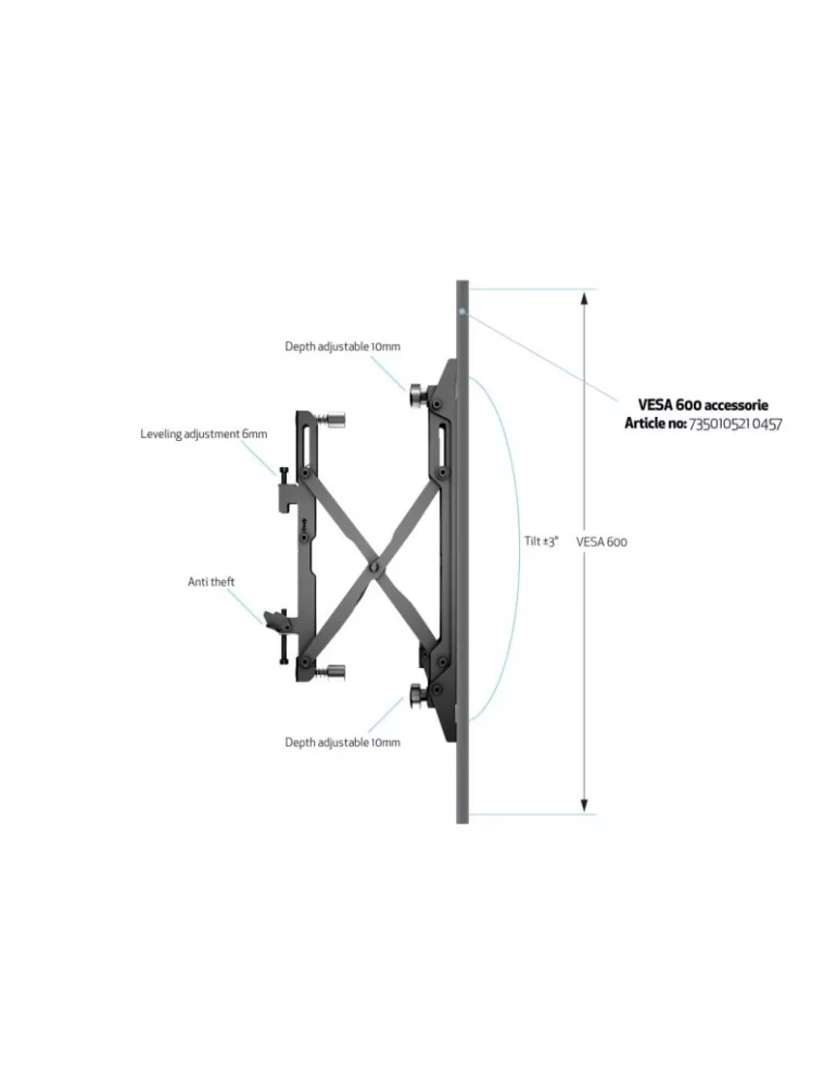 MULTIBRACKETS 4122 Videowall Push-Pull Wallmount Pro MBW2U REF  MULTIBRACKETS MUL4122 | MusicGoodDeal