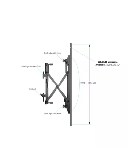 MULTIBRACKETS 4122 Videowall Push-Pull Wallmount Pro MBW2U REF  MULTIBRACKETS MUL4122 | MusicGoodDeal