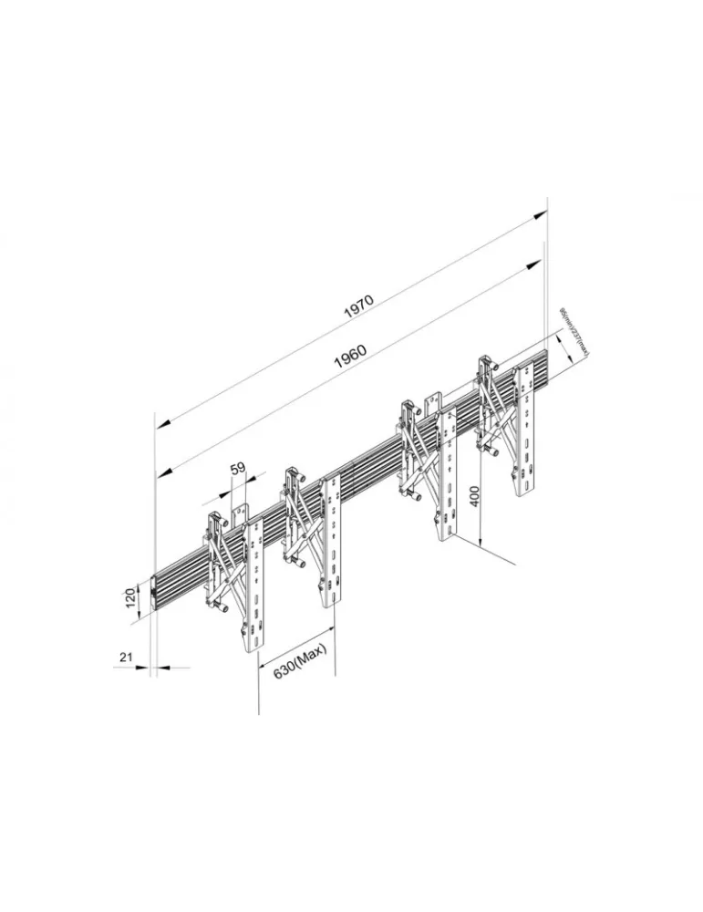 MULTIBRACKETS 4122 Videowall Push-Pull Wallmount Pro MBW2U REF  MULTIBRACKETS MUL4122 | MusicGoodDeal
