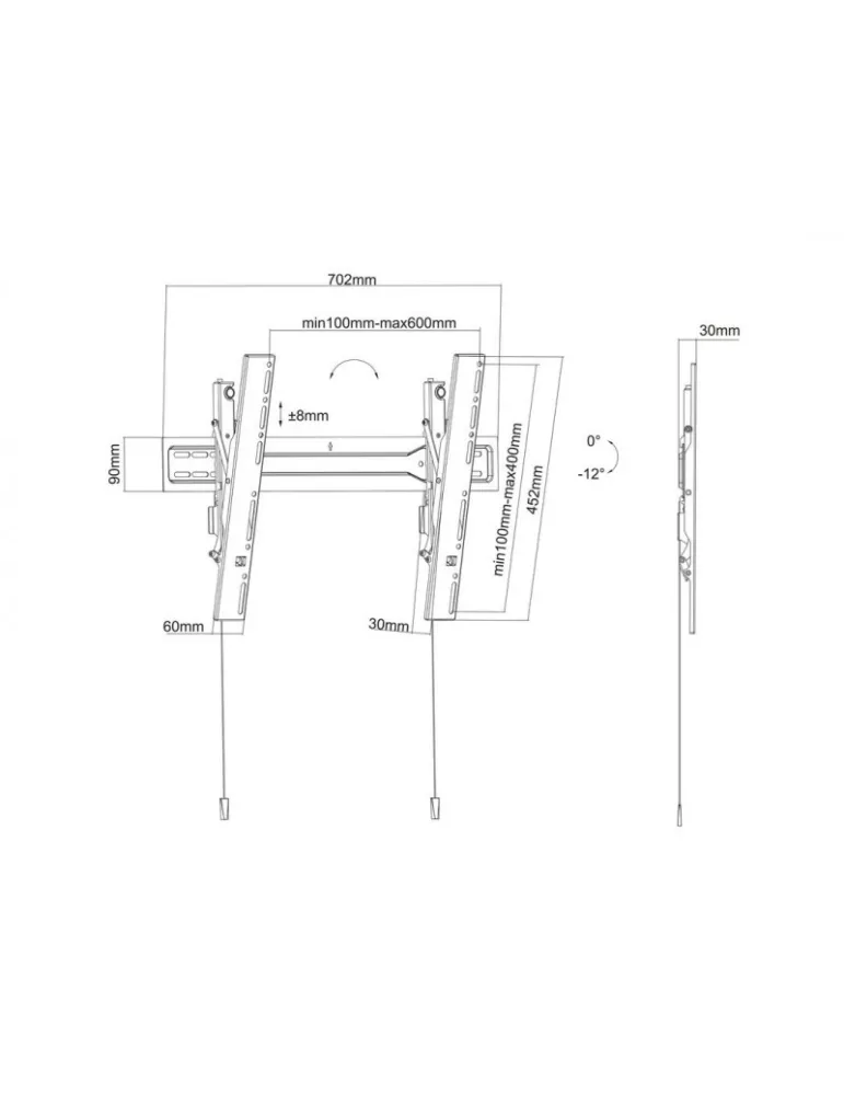 MULTIBRACKETS 5549 Multibrackets Wallmount Super slim VESA 600x400 ref MULTIBRACKETS MUL5549 | MusicGoodDeal