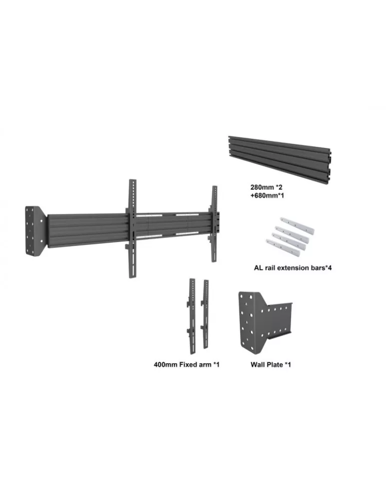 MULTIBRAQUETAS Serie 7642 Multisoportes De Pared MBFW1U - Pantalla de 42 -65  VESA Máx. 600x400 MULTIBRACKETS MUL7642 | MusicG