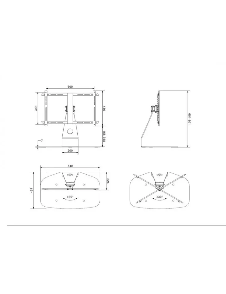 MULTIBRACKETS 4771 Support de table Multibrackets TableStand Play pour écran LCD Max 60" VESA MAX 600x400