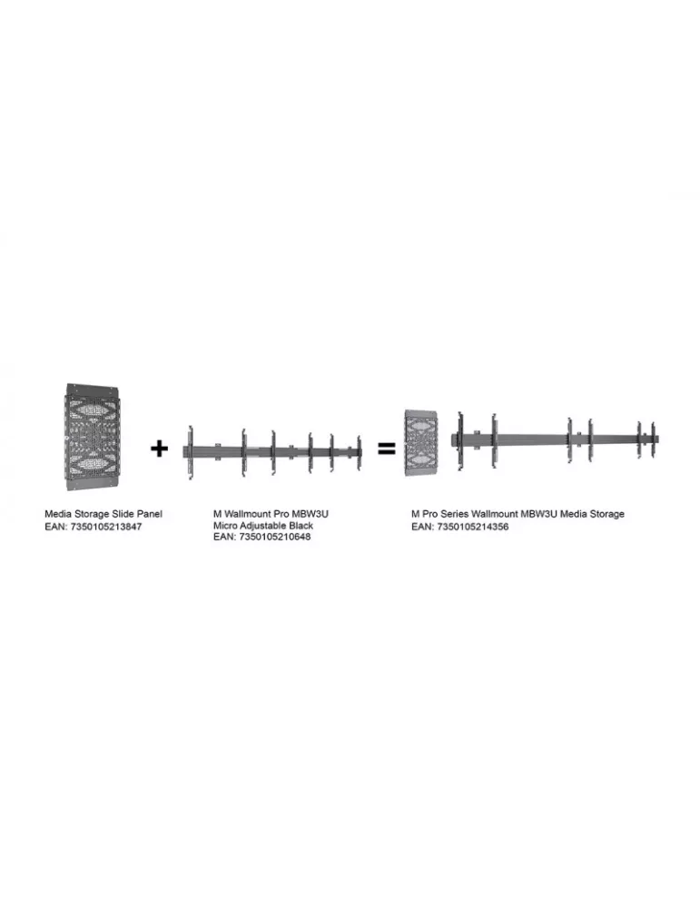 MULTIBRACKETS 4356 Support mural avec stockage multimédia Multibrackets Wallmount MBW3U Media Storage - VESA Max 600x400