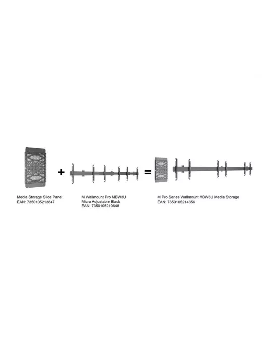 MULTIBRACKETS 4356 Multibrackets Wallmount MBW3U Media Storage - VESA Max 600x400 MULTIBRACKETS MUL4356 | MusicGoodDeal