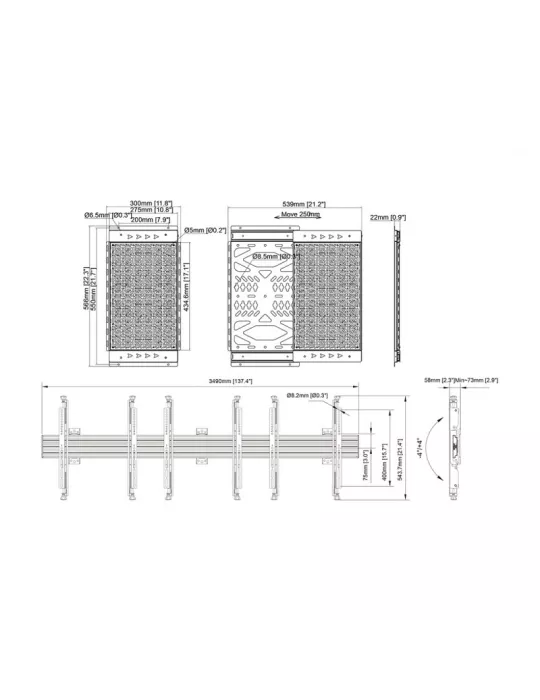 MULTIBRACKETS 4356 Multibrackets Wallmount MBW3U Media Storage - VESA Max 600x400 MULTIBRACKETS MUL4356 | MusicGoodDeal