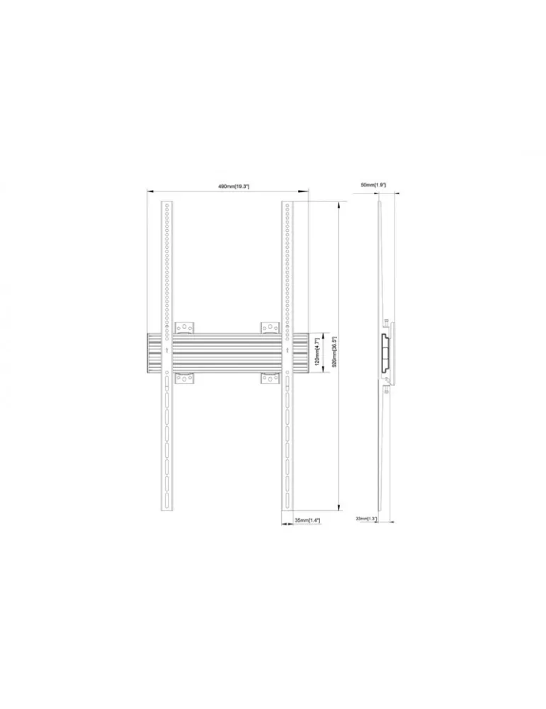 MULTIBRACKETS 6942 Feste Wandhalterung Multibrackets Wallmount Pro MBW1UP Fixed Black - 40 -100 -Bildschirm VESA Max 400x900 M