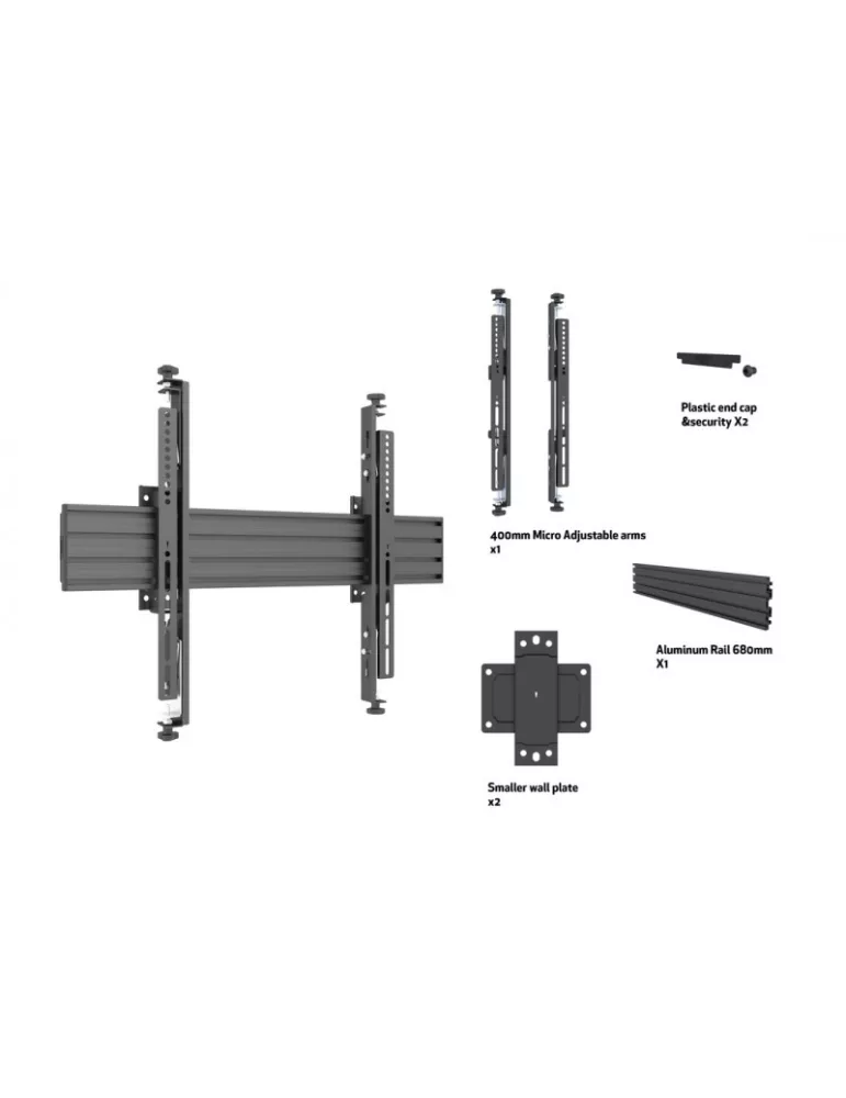 MULTIBRACKETS 0624 Multibrackets Wallmount Pro MBW1U Micro Adjustable Black - screen 32 -75  VESA Max 600x400 MULTIBRACKETS MU