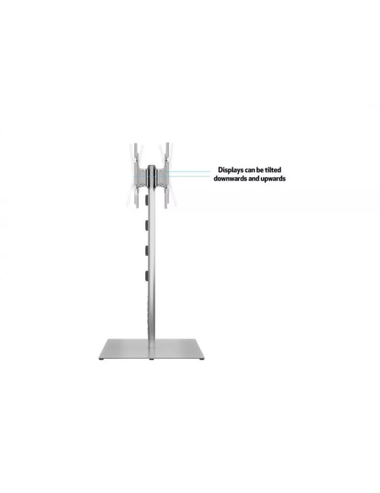 MULTIBRACKETS 7291 Support sol autoportant 2 Ecrans Multibrackets Public Display Stand 180 HD Back to Back Silver Floorbase - é