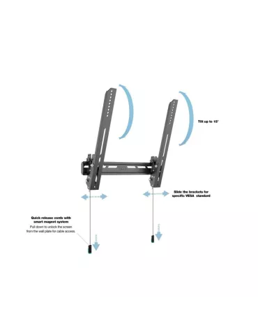 MULTIBRACKETS 0988 Support mural Universal inclinable Multibrackets Air Medium pour moniteur LCD / LED de 32"- 55" - Poids 50kg 2