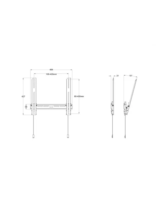 MULTIBRACKETS 0988 Wandhalterung Universal neigbar Multibrackets Air Medium für LCD- LED-Monitore von 32 -55  - Gewicht 50kg M