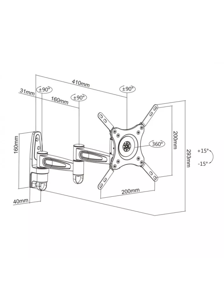 MULTIBRACKETS 3268 Soporte de pared Multibrackets Flexarm 360 III - Pantalla de 15 - 32  VESA Máx. 200x200 MULTIBRACKETS MUL32