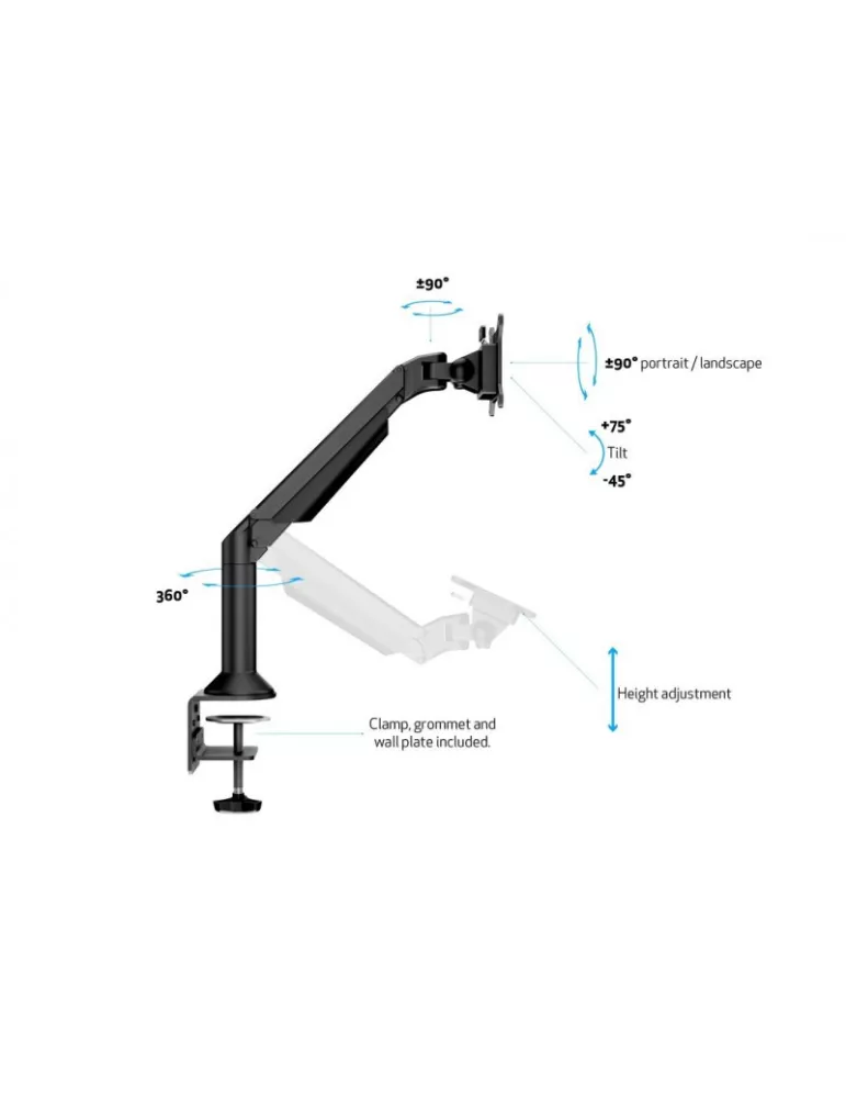 MULTIBRACKETS 9369 Soporte de mesa y mural Multibrackets VESA Gas Lift Arm Escritorio o pared Basic - 15 - 32  pantalla VESA M