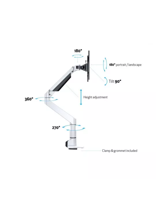 MULTIBRACKETS 7116 Articulating table stand Multibrackets Gas Lift XL Single - 15 - 38  screen VESA Max 200x200 MULTIBRACKETS