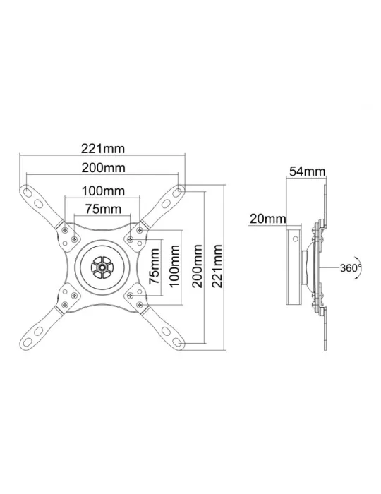 MULTIBRACKETS 3480 Multibrackets Wallmount 360 15 -32  screen VESA Max 200x200 MULTIBRACKETS MUL3480 | MusicGoodDeal