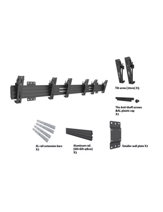 MULTIBRACKETS 7048 Multibrackets Wallmount Pro MBW3U Tilt 200 Negro - 3 pantallas 27 -32  VESA Max 200x200 MULTIBRACKETS MUL70