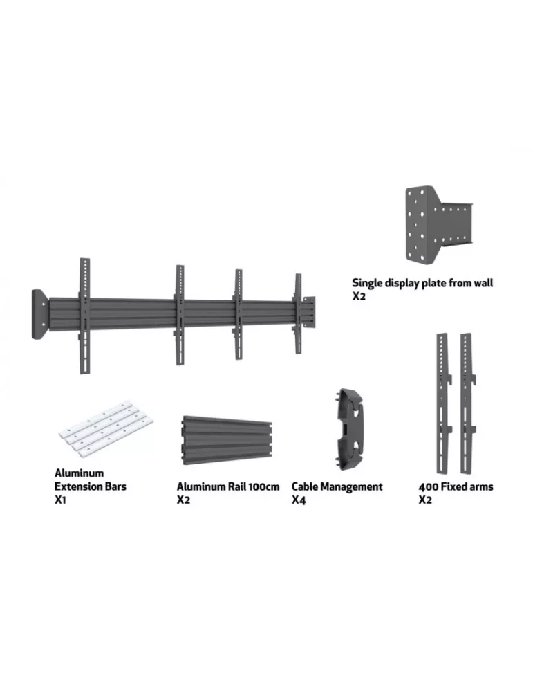 MULTIBRACKETS 7833 Multibrackets Wallmount Pro MBWW2U Fixed Black 200cm - 32 -75 VESA Max screen 400x400 MULTIBRACKETS MUL7833