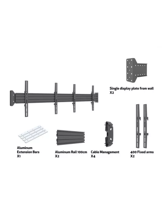 MULTIBRACKETS 7833 Support mural Multibrackets Wallmount Pro MBWW2U Fixed Black 200cm - écran 32"-75 VESA Max 400x400