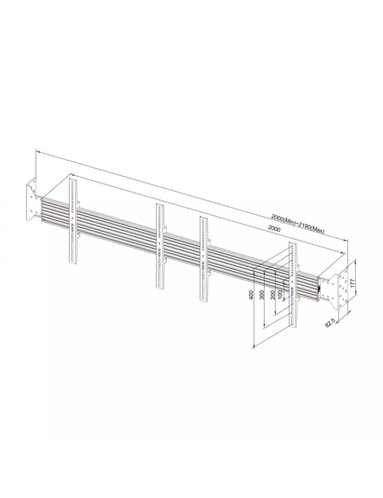 MULTIBRACKETS 7833 Multibrackets Wallmount Pro MBWW2U Fixed Black 200cm - 32 -75 VESA Max screen 400x400 MULTIBRACKETS MUL7833