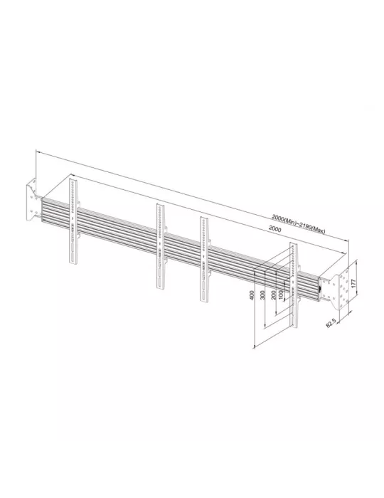 MULTIBRACKETS 7833 Multibrackets Wallmount Pro MBWW2U Fijo Negro 200cm - Pantalla 32  -75 VESA Max 400x400 MULTIBRACKETS MUL78