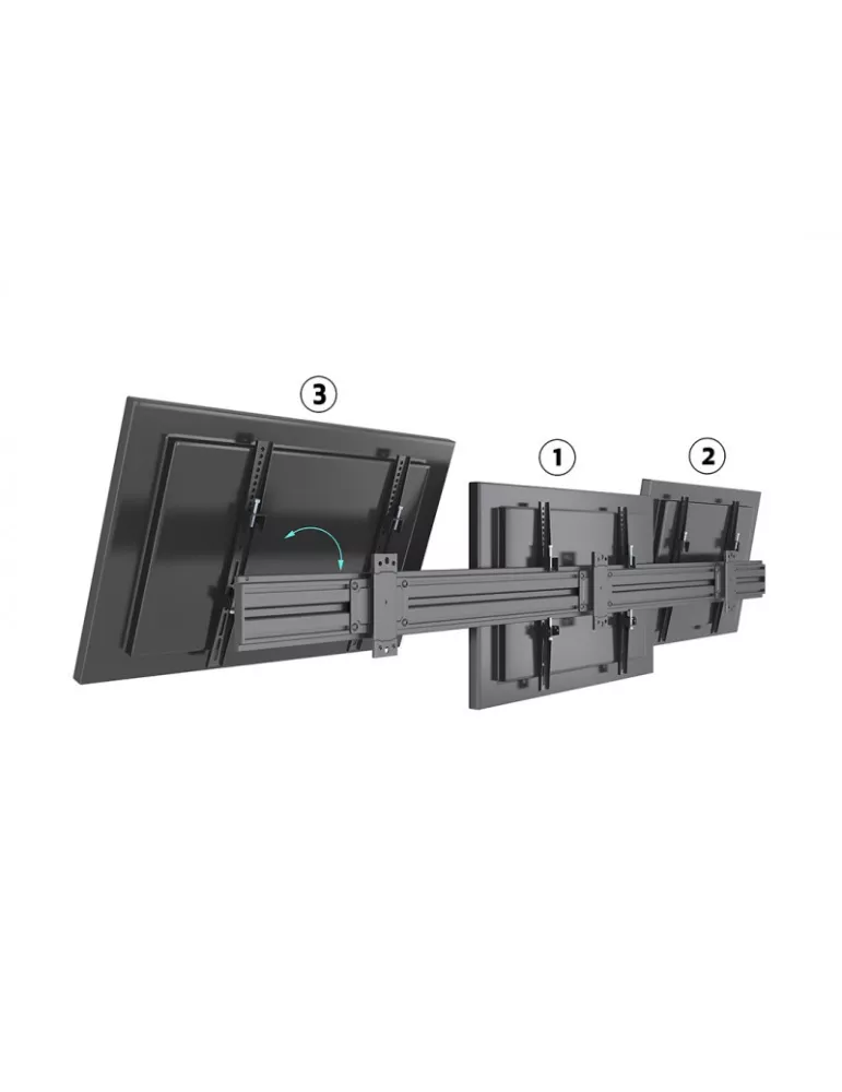 MULTIBRACKETS 4016 Feste Wandhalterung Multibrackets Wallmount Pro MBW3U Fixed Black - 3 Bildschirme 40 -75  VESA Max 600x400