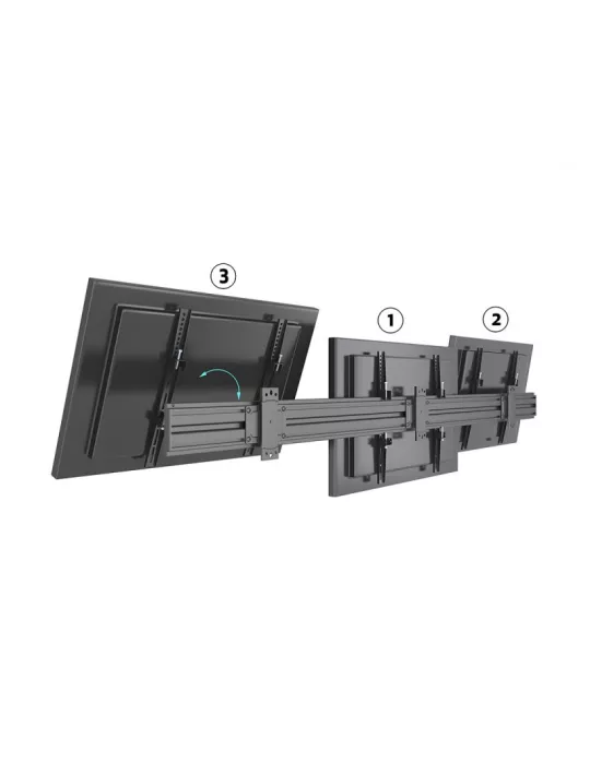 MULTIBRACKETS 4016 Feste Wandhalterung Multibrackets Wallmount Pro MBW3U Fixed Black - 3 Bildschirme 40 -75  VESA Max 600x400