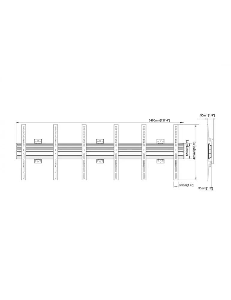 MULTIBRACKETS 4016 Multibrackets Wallmount Pro MBW3U Fijo Negro - 3 pantallas 40 -75  VESA Max 600x400 MULTIBRACKETS MUL4016 |