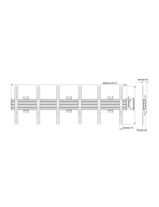 MULTIBRACKETS 4016 Feste Wandhalterung Multibrackets Wallmount Pro MBW3U Fixed Black - 3 Bildschirme 40 -75  VESA Max 600x400