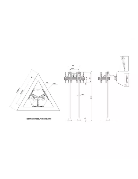 MULTIBRACKETS 7697 Support sol Multibrackets MBF3U Floorstand Triple Pro - écran 32"-65" VESA Max 400x400