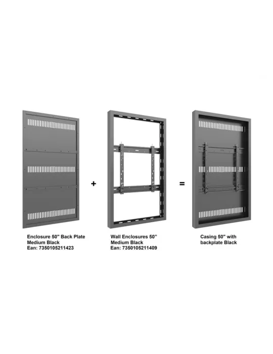 MULTIBRACKETS 1423 Plaque arrière caisson Multibrackets Enclosure 50" Back Plate Medium Black
