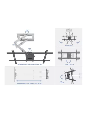 MULTIBRACKETS 6874 Wandhalterung Multibrackets Long Reach Arm HD 101cm für LCD-Bildschirm 42 - 75  VESA 800x400 MULTIBRACKETS 2
