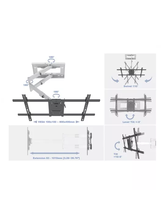 MULTIBRACKETS 6874 Wandhalterung Multibrackets Long Reach Arm HD 101cm für LCD-Bildschirm 42 - 75  VESA 800x400 MULTIBRACKETS