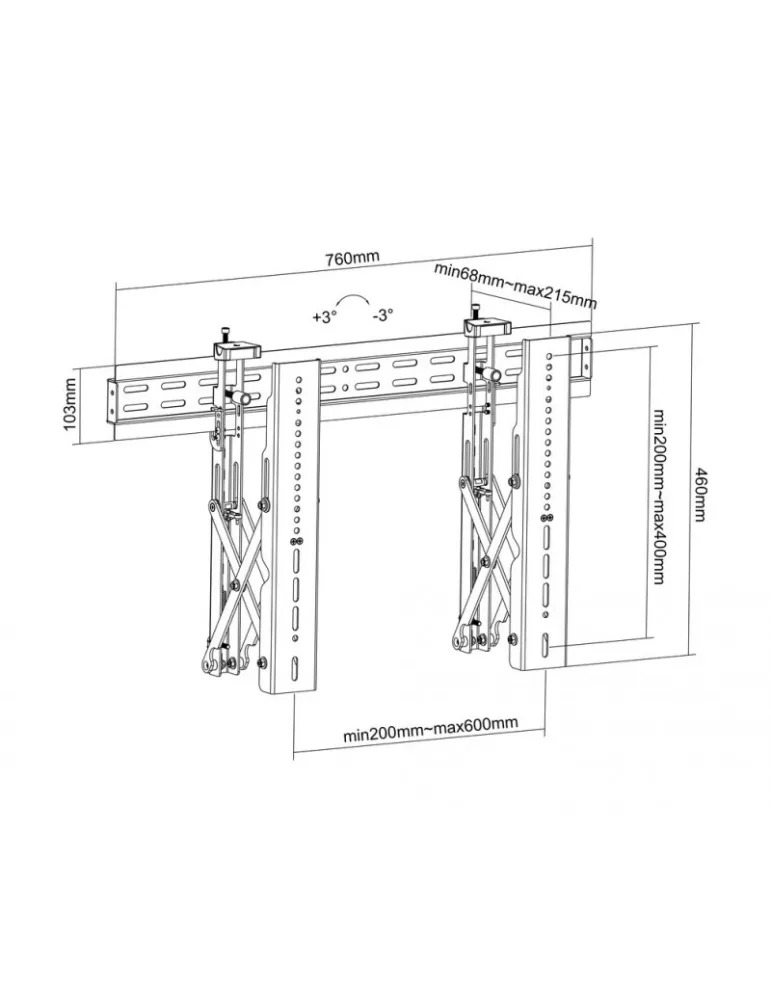 MULTIBRACKETS 0513 Support mural Multibrackets Public Video Wall Mount Push - écran 40-70" VESA Max 600x400