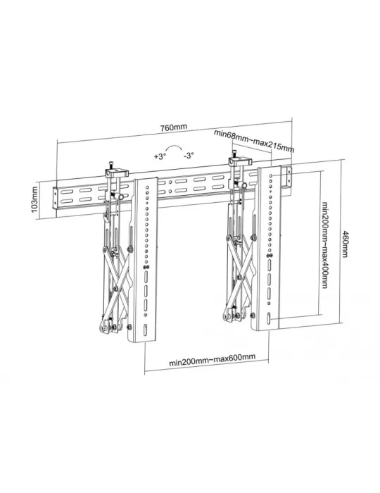 MULTIBRACKETS 0513 Soporte mural Multibrackets Public Video Wall Mount Push - écran 40-70  VESA Max 600x400 MULTIBRACKETS MUL0