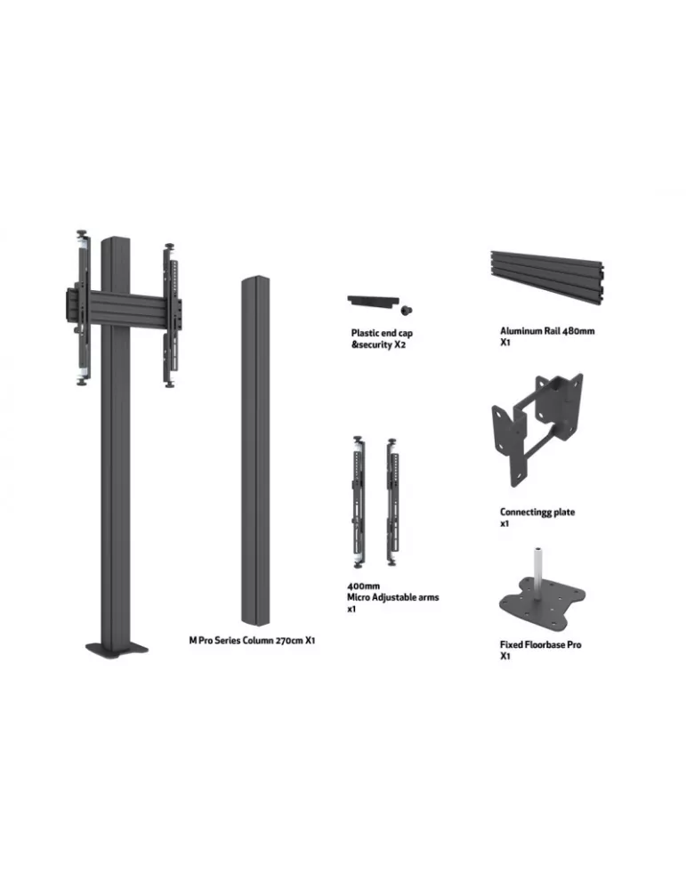 MULTIBRACKETS 0280 Verstellbarer Bodenständer Multibrackets MBFC1U 150 Floormount Column Pro - 32 -65 -Bildschirm VESA Max 400