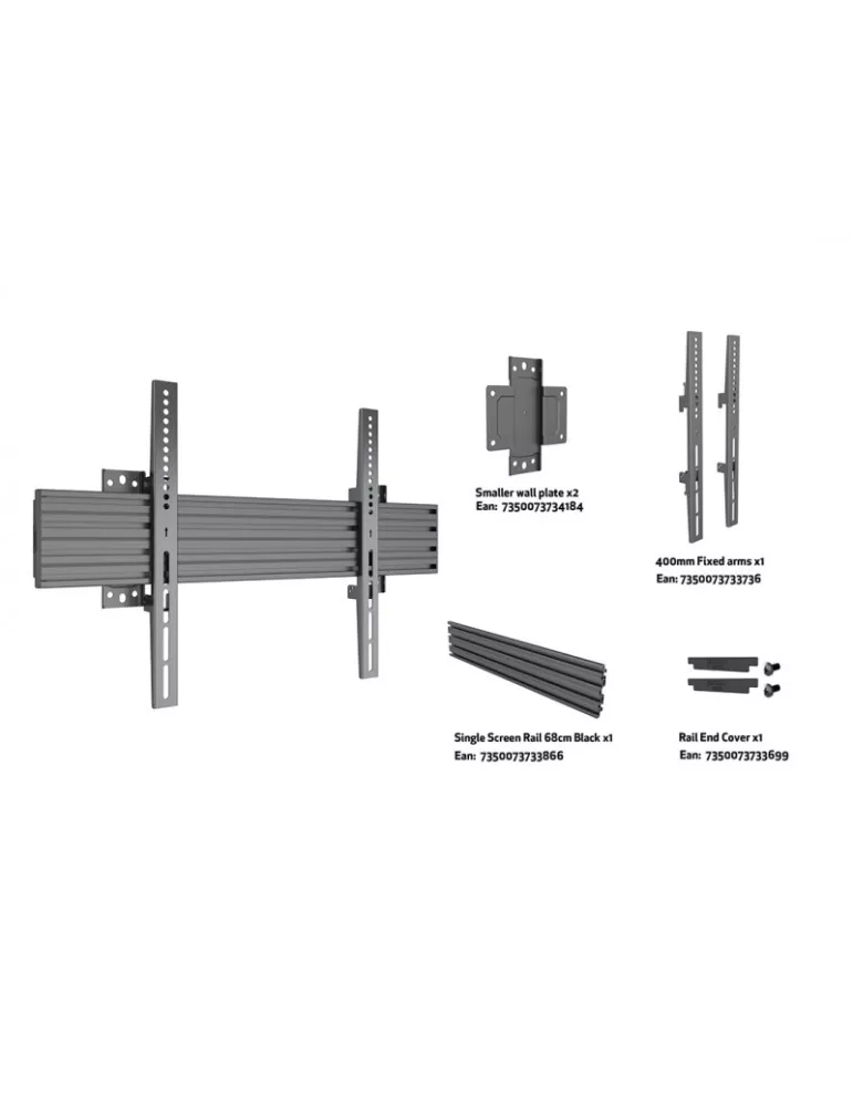 MULTIBRACKETS 3996 Feste Wandhalterung Multibrackets Wallmount Pro MBW1U Fixed Black - 40 -75 -Bildschirm VESA Max 600x400 MUL