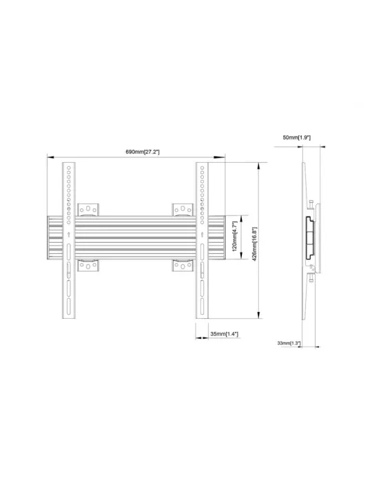 MULTIBRACKETS 3996 Feste Wandhalterung Multibrackets Wallmount Pro MBW1U Fixed Black - 40 -75 -Bildschirm VESA Max 600x400 MUL