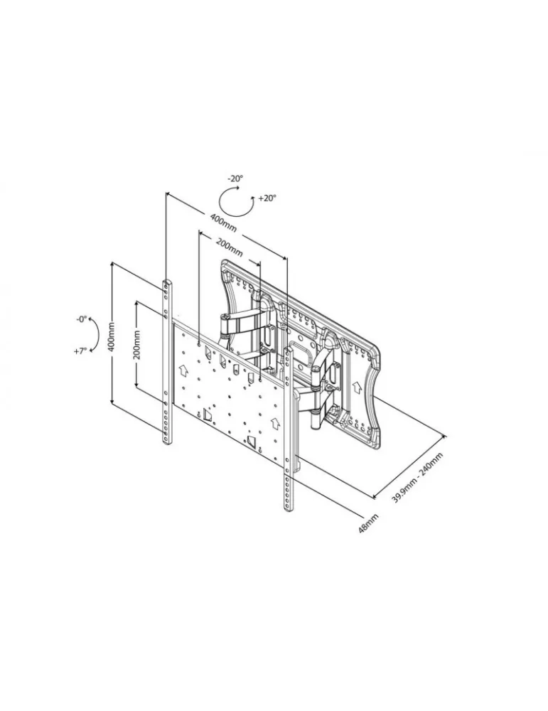 MULTIBRACKETS 5101 Wandhalterung neigbar und drehbar Multibrackets Super Slim Tilt   Turn - 40 -85  Bildschirm VESA Max 400x40