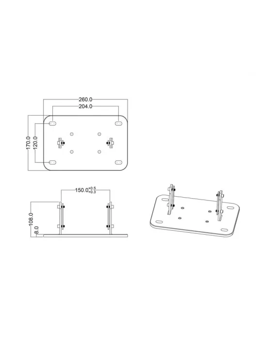 MULTIBRACKETS 3002 Base de sol a fixer Multibrackets Public Display Floormount Fixed Base Silver