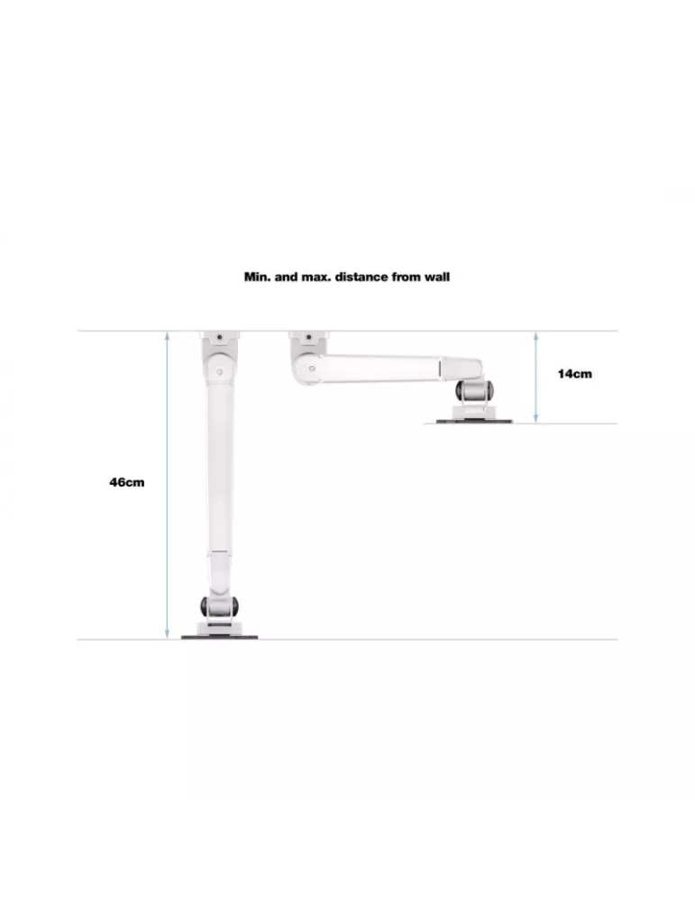MULTIBRACKETS 0990 Table support Multibrackets Gas Lift Arm Wall Basic for 15 - 32  screens Load 10Kg Vesa Max 100x100 MULTIBR