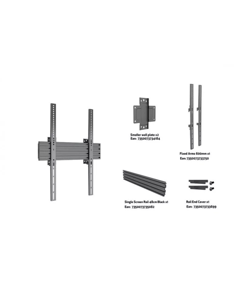 MULTIBRACKETS 6935 Feste Wandhalterung Multibrackets Wallmount Pro MBW1UP Fixed Black - Bildschirm 40 -100  VESA Max 400x600 M
