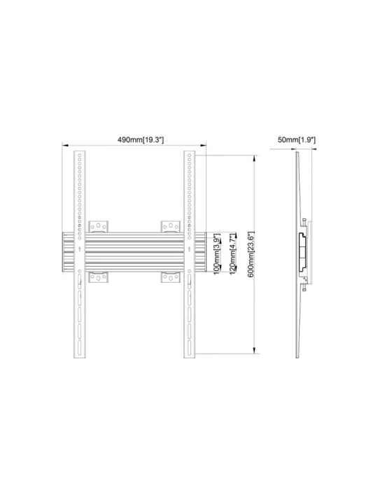 MULTIBRACKETS 6935 Support mural fixe Multibrackets Wallmount Pro MBW1UP Fixed Black - écran 40"-100" VESA Max 400x600