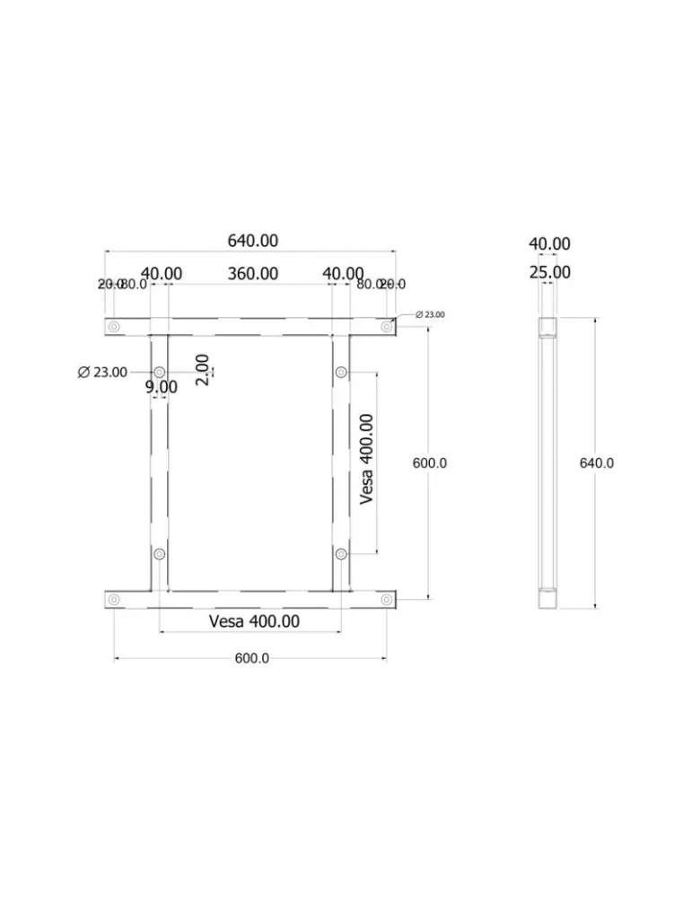 MULTIBRACKETS 6492 Kit d'extension Multibrackets Push SD 600x600 - écran 50" - 110"