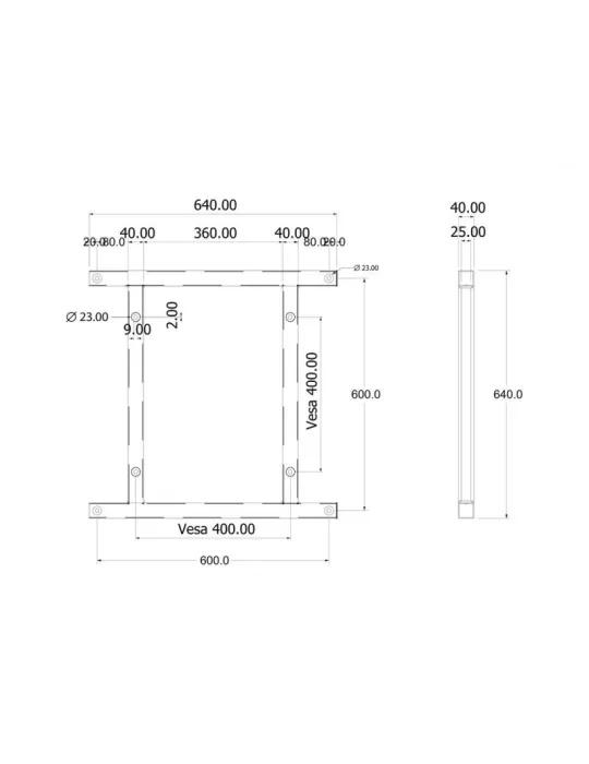 MULTIBRACKETS 6492 Kit de extensión Push SD 600x600 Multibrackets - Pantalla 50  - 110 MULTIBRACKETS MUL6492 | MusicGoodDeal