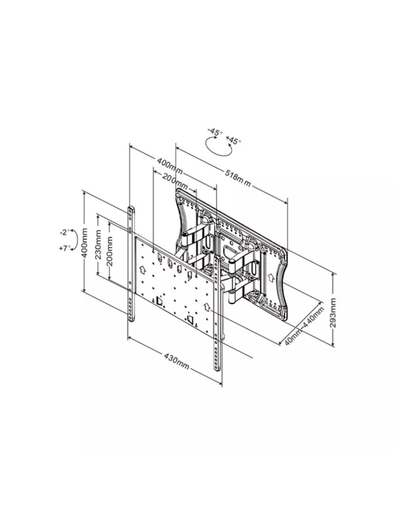 MULTIBRACKETS 4227 Multibrackets Super Slim Tilt   Turn Plus wall mount - 32 -65  screen VESA Max 400x400 MULTIBRACKETS MUL422