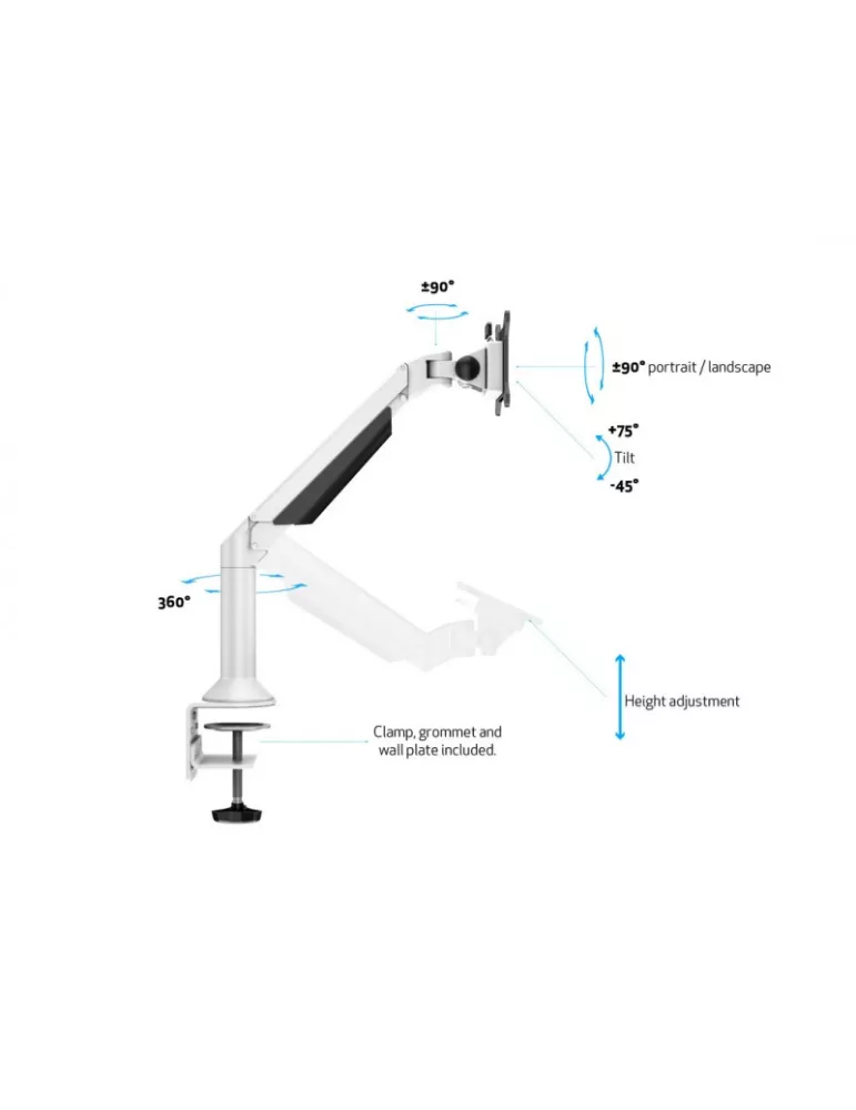 MULTIBRACKETS 9383 Support de table et mural Multibrackets VESA Gas Lift Arm Desk or Wall Basic - écran de 15"- 32" VESA Max 10