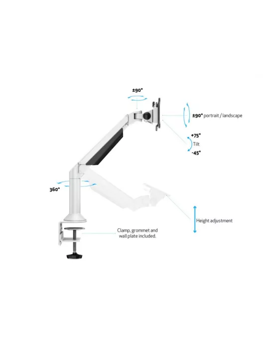 MULTIBRACKETS 9383 Soporte de mesa y mural Multibrackets VESA Gas Lift Arm Desk or Wall Basic - 15 - 32  screen VESA Max 100x1