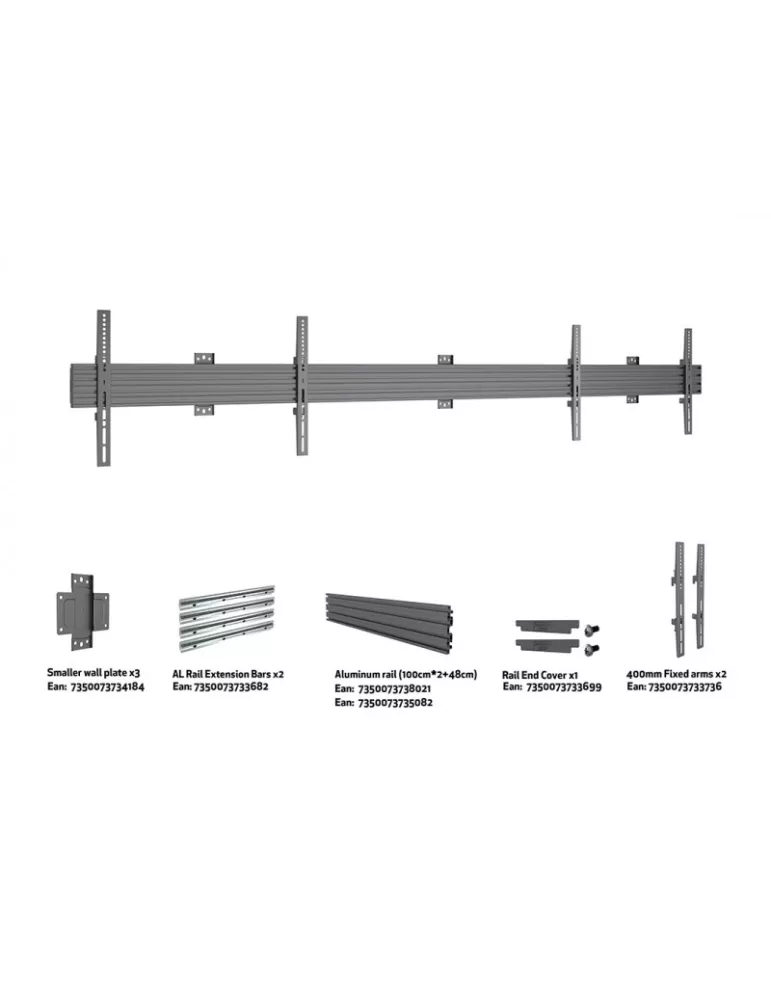 MULTIBRACKETS 5759 Support mural Multibrackets Wallmount Pro MBW2UHD Fixed - 2 écrans 65"-75" VESA Max 600x400